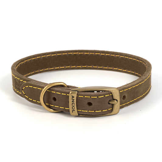 Ancol Timberwolf Luxury Leather Collar - XL