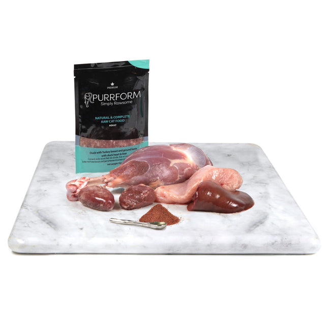 Purrform Duck with Turkey Breast & Ground Bone with Duck Heart & Liver - 70g Pouch