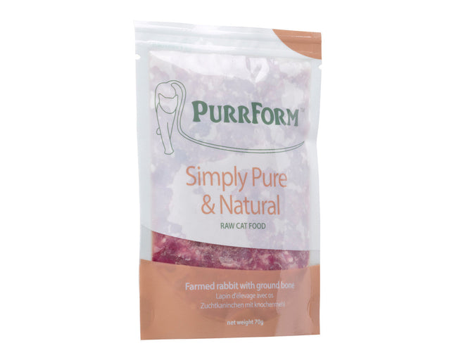 Purrform Rabbit with Ground Bone - 70g Pouch