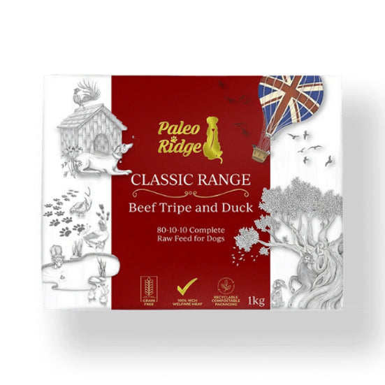 Paleo Ridge Classic Beef Tripe & Duck - 80:10:10- 1KG