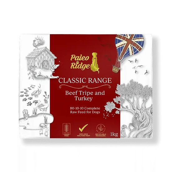 Paleo Ridge Classic Beef Tripe & Turkey - 80:10:10- 1KG