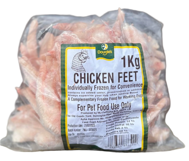 Dougies Raw Chicken Feet - 1kg