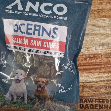 Anco Oceans Salmon Skin Cubes - 100g