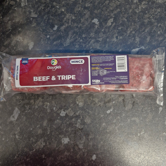 Dougies Beef & Tripe Mince - 4 x 140g (560g)