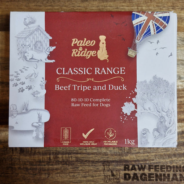 Paleo Ridge Classic Beef Tripe & Duck - 80:10:10- 1KG