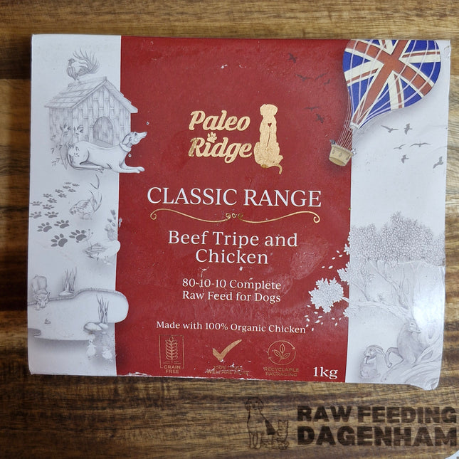 Paleo Ridge Classic Beef Tripe & Organic Chicken - 80:10:10- 1KG