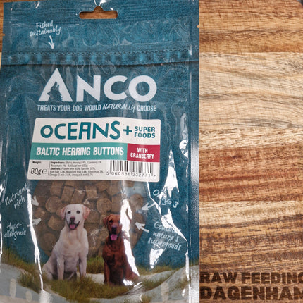 Anco Oceans+ Baltic Herring Buttons with Cranberry 80g