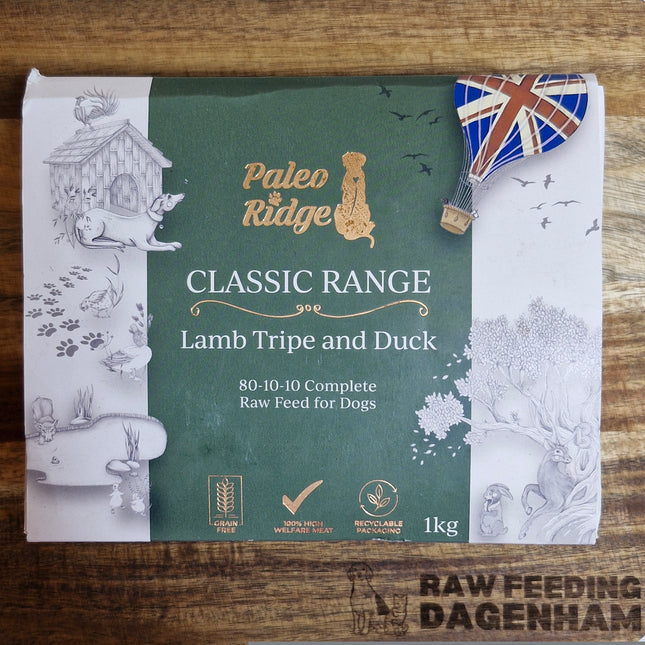 Paleo Ridge Classic Lamb Tripe & Duck - 80:10:10- 1KG