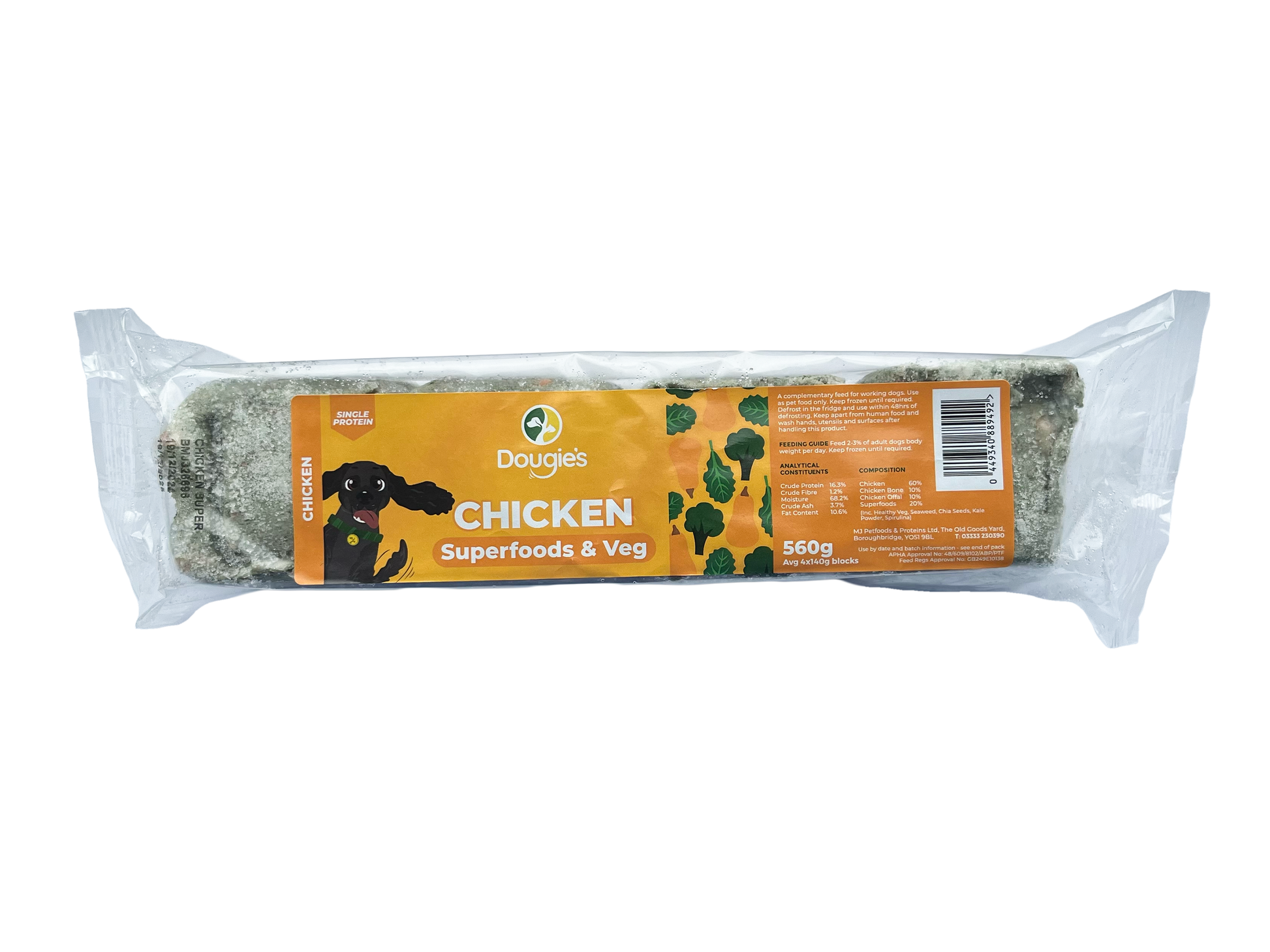Dougies Chicken with Superfood - 4 x 140g (560g)