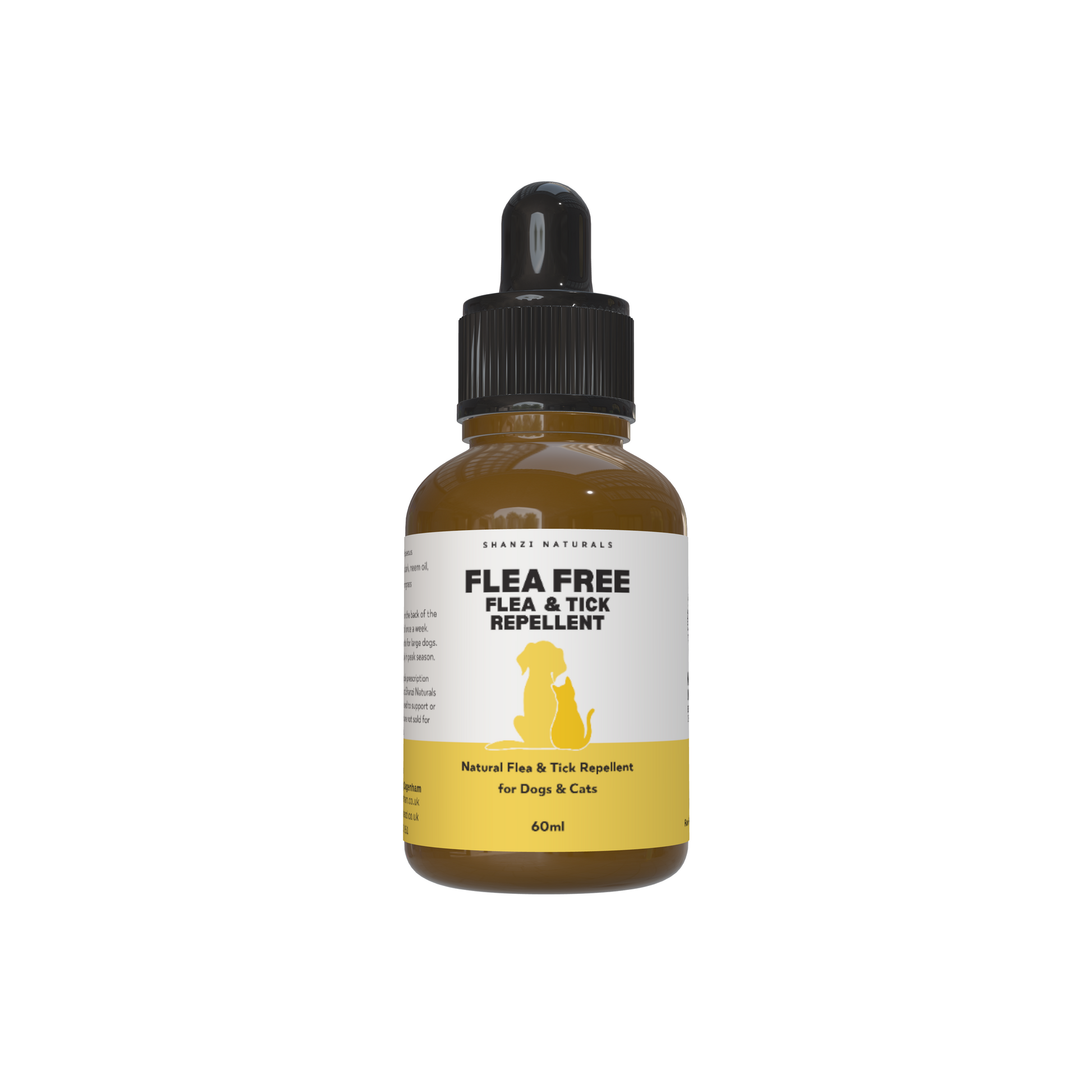 natural herbal flea and tick  spot on for dogs, cats, puppies and kittens. No chemicals. 