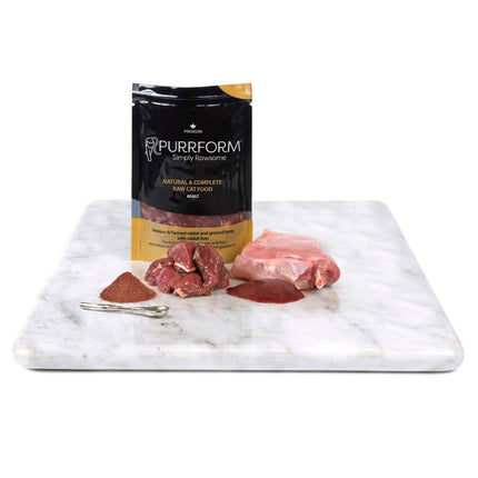 Purrform Venison & Farmed Rabbit & Ground Bone with Rabbit Liver - 70g Pouch